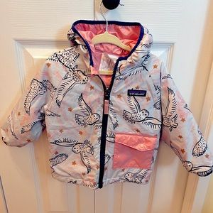 Patagonia reversible jacket - owls and stars - size 12-18 months